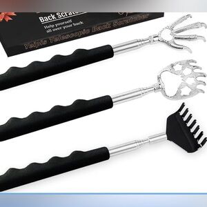 Back Scratchers Set of 3 Telescoping Bear Paw Chicken Rake NEW